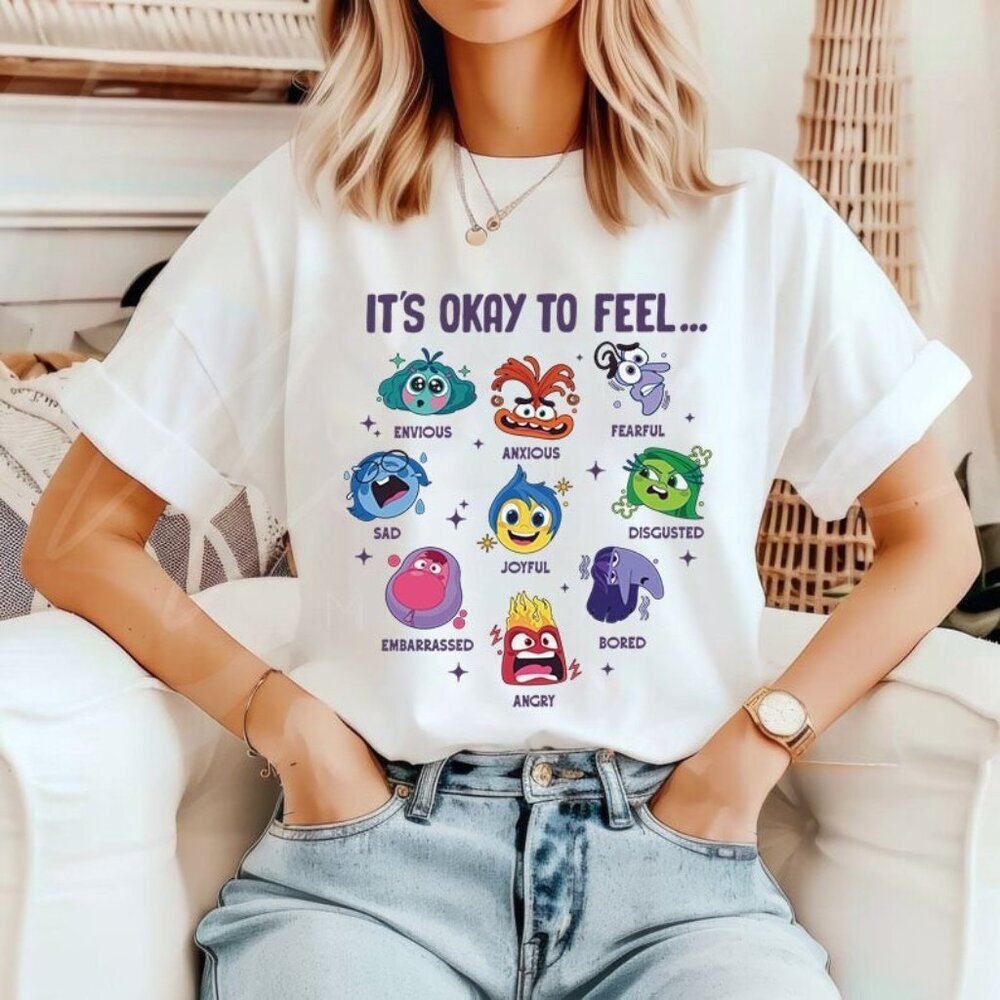 Disneyland Inside Out Feel All The Feels Mental Health Awareness T-Shirt 159